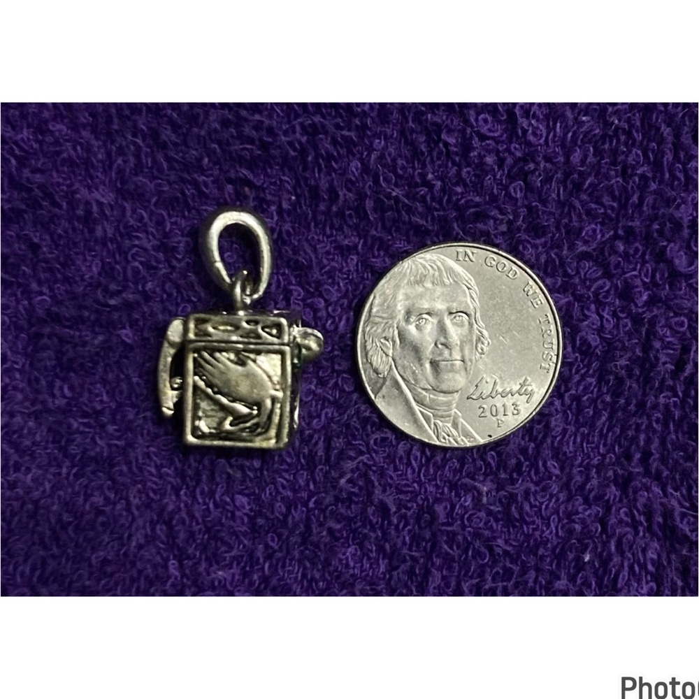 Silver Praying Hands Prayer Box Charm